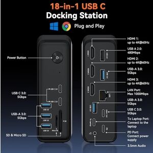 Silver and Black USB-C Docking Station